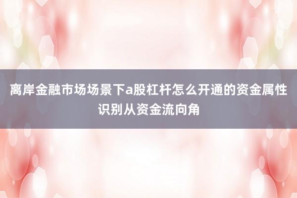 离岸金融市场场景下a股杠杆怎么开通的资金属性识别从资金流向角