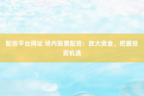 配资平台网址 场内股票配资：放大资金，把握投资机遇