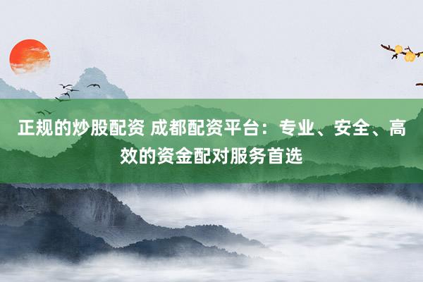 正规的炒股配资 成都配资平台：专业、安全、高效的资金配对服务首选